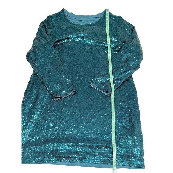 NWT Pinup Fashion Womens Sequin Dress Long Sleeve Green Coctail Plus Size 24 - Picture 10 of 15